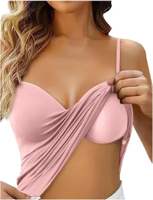 Women's Shelf Bra Camisole Tops Built in Bra Spaghetti Strap Workout Yoga Shirts Basic Layer Padded Bras Tank Tops