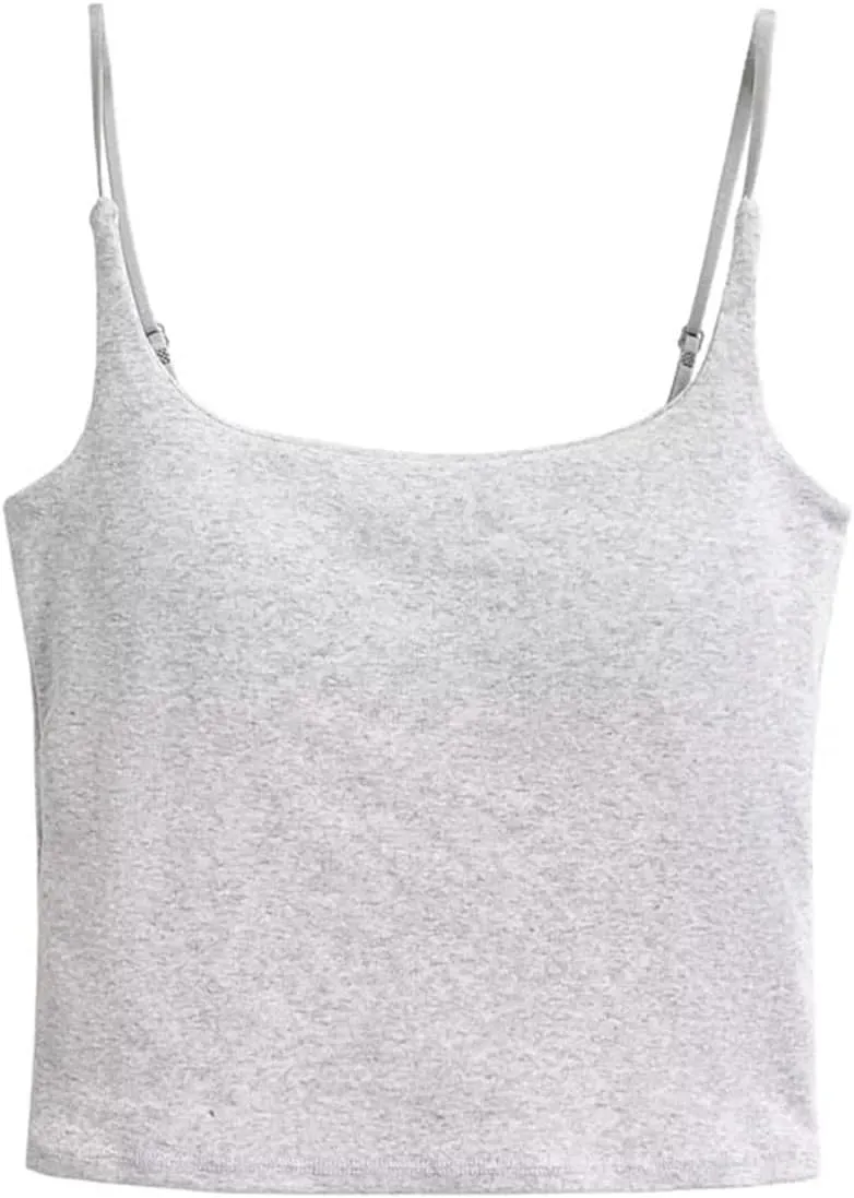 Women's Square Neck Camisole Tank Top Summer Slim Fit Casual Solid Color Camisole