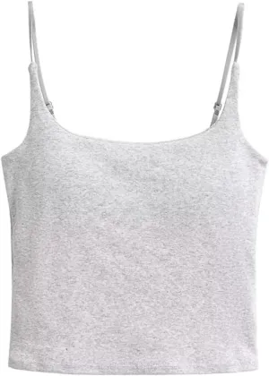 Women's Square Neck Camisole Tank Top Summer Slim Fit Casual Solid Color Camisole