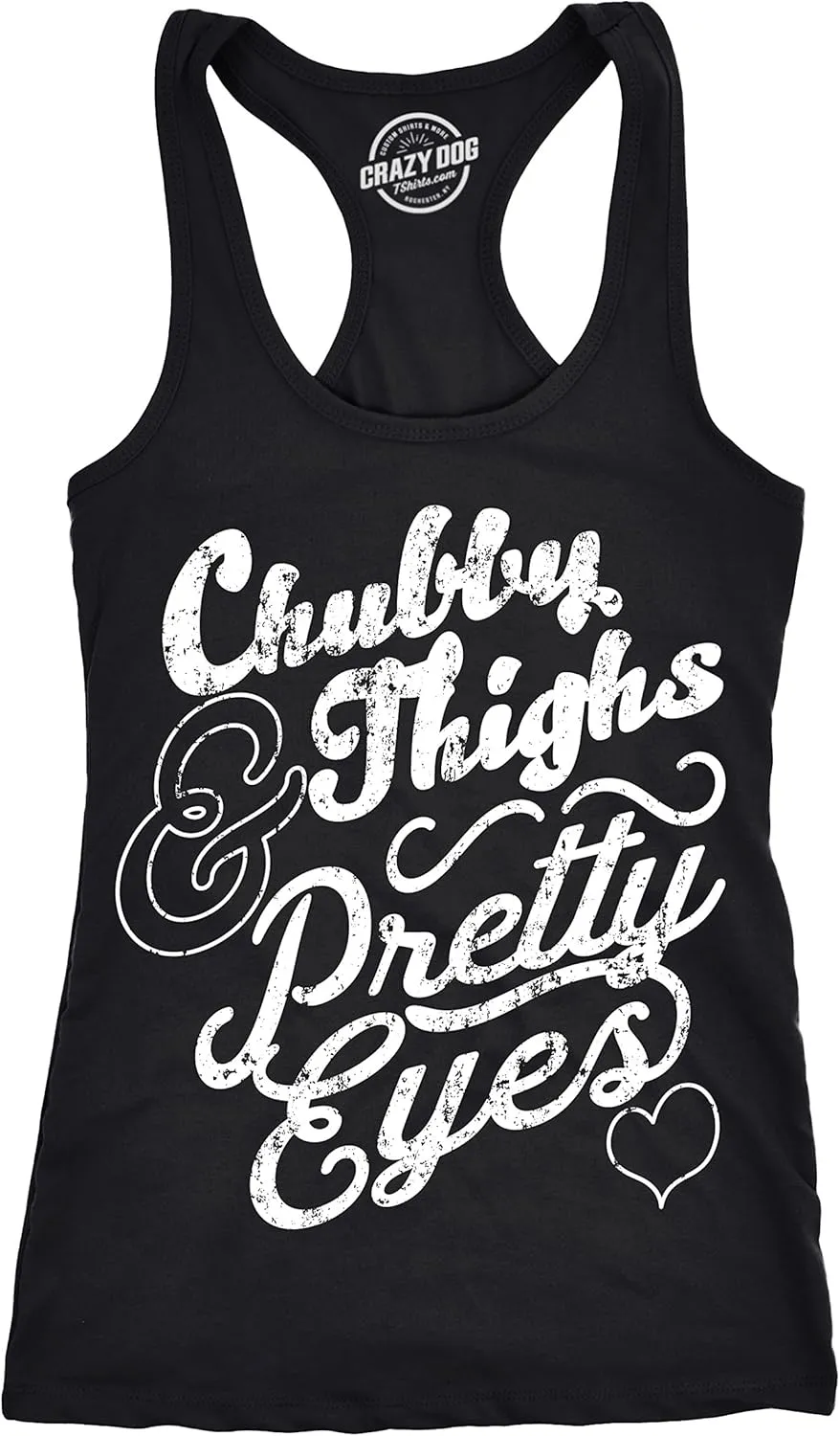 Womens Tank Chubby Thighs and Pretty Eyes Gym Shirt Funny Workout Racerback Top