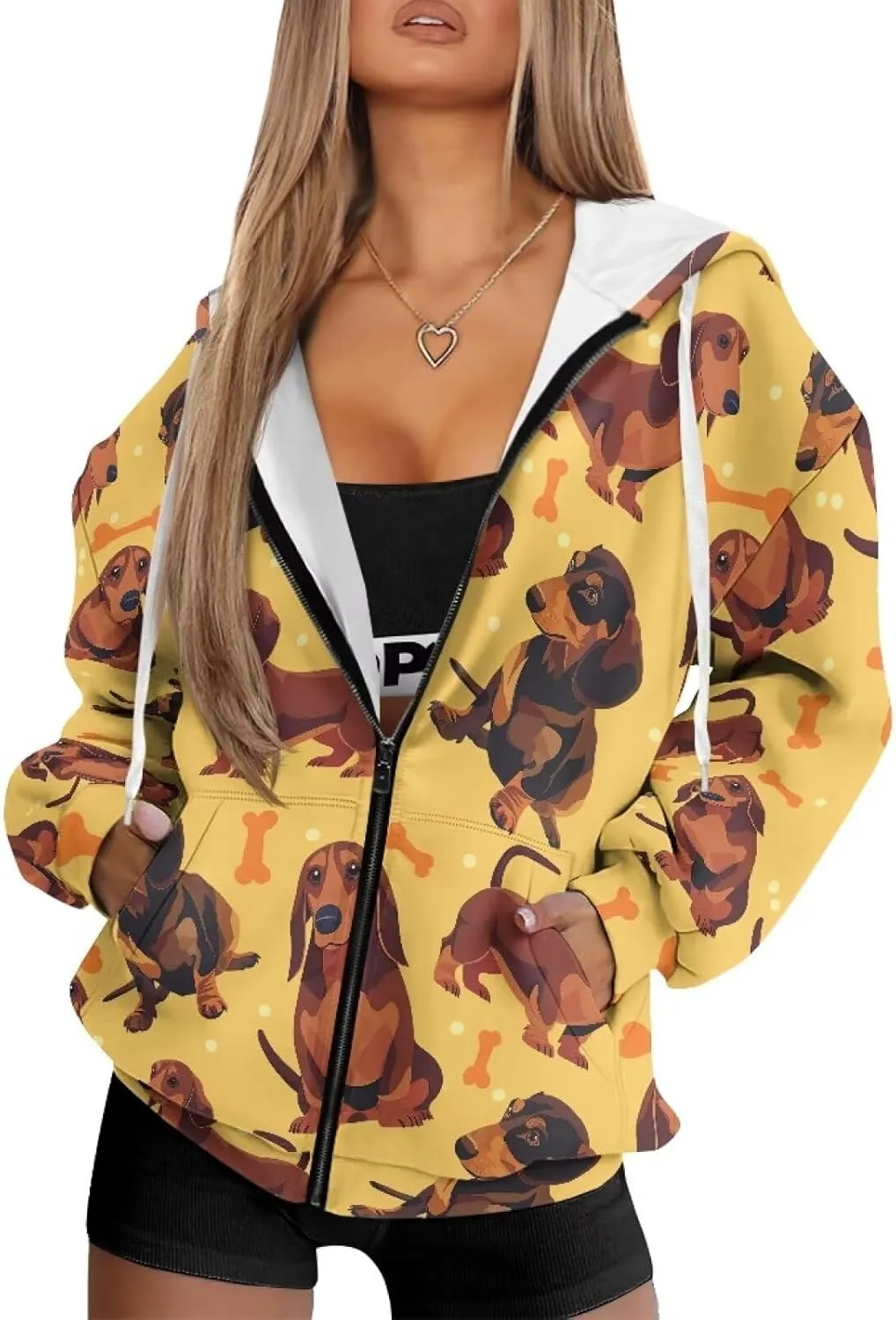 Womens Zip Up Hoodies Long Sleeve Sweatshirts Casual Oversized Fall Outfits Drop Shoulder Outdoor Sweatshirt with Pockets