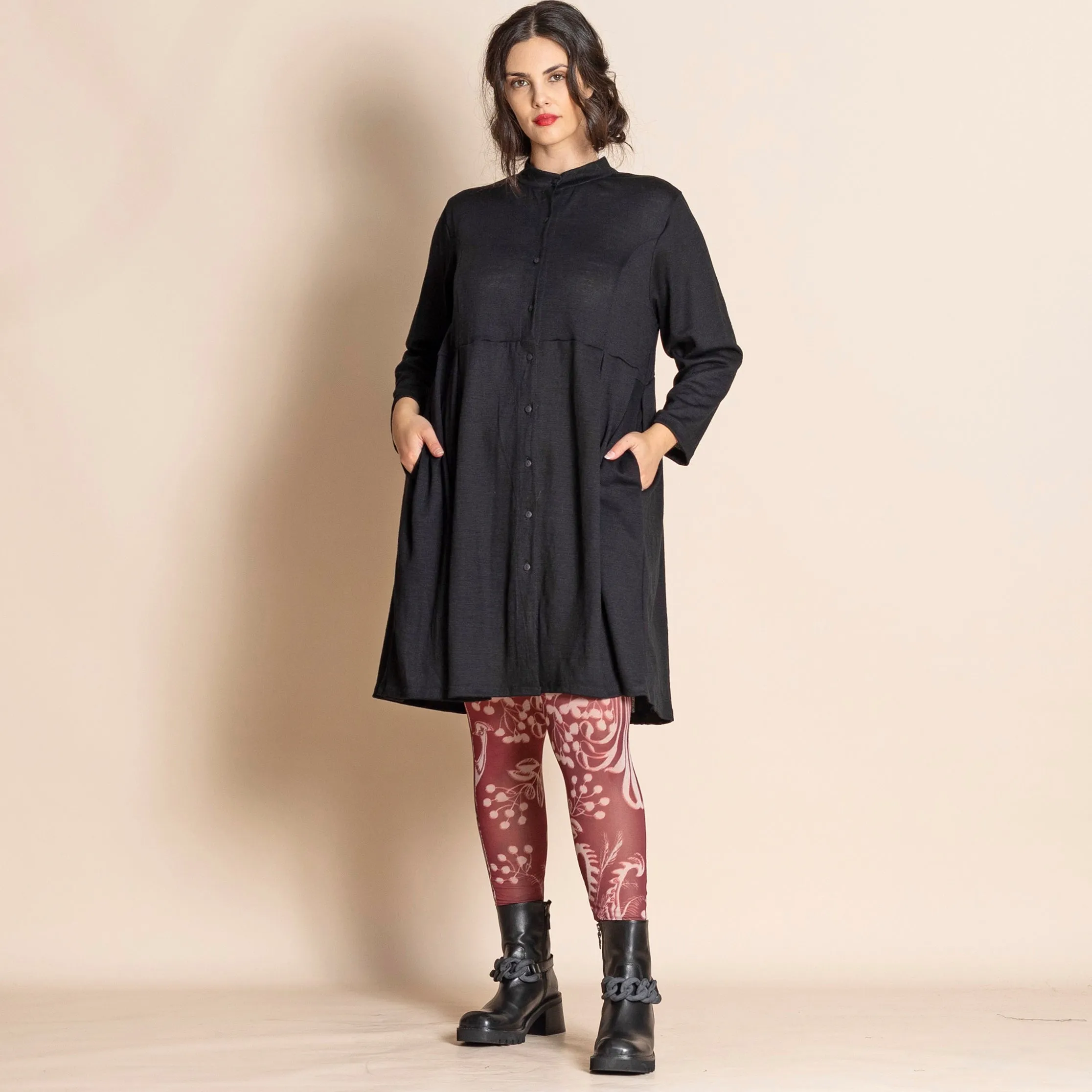 wool jersey monastic coat