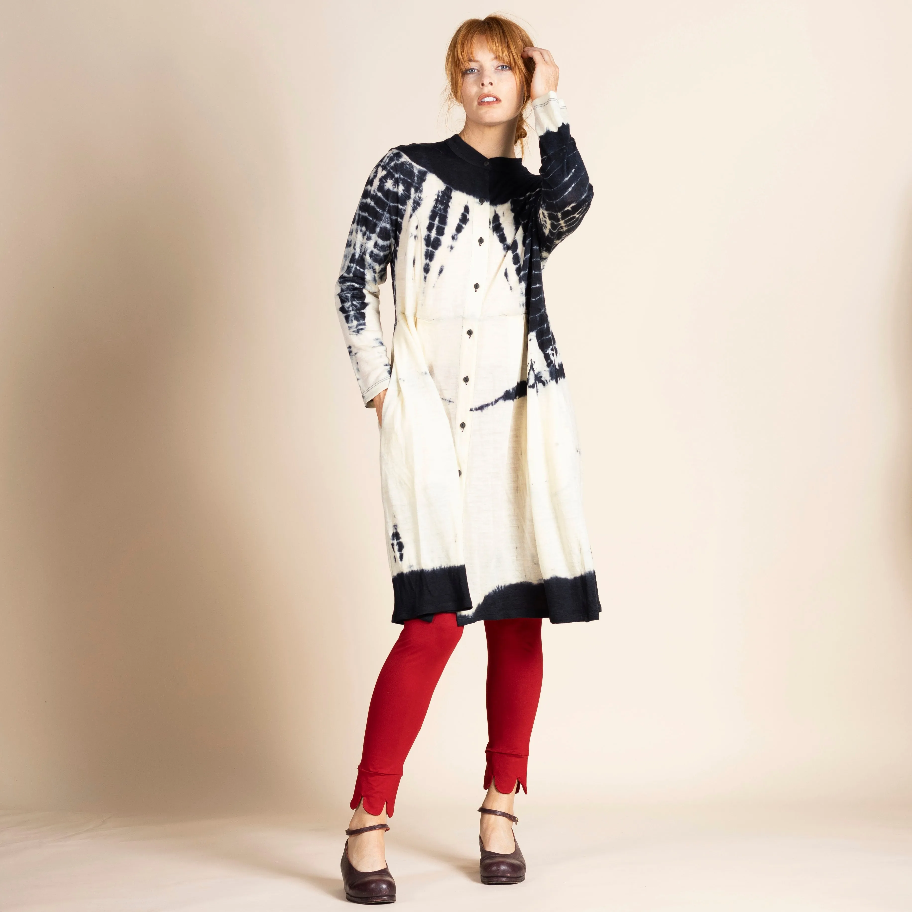 wool jersey monastic coat