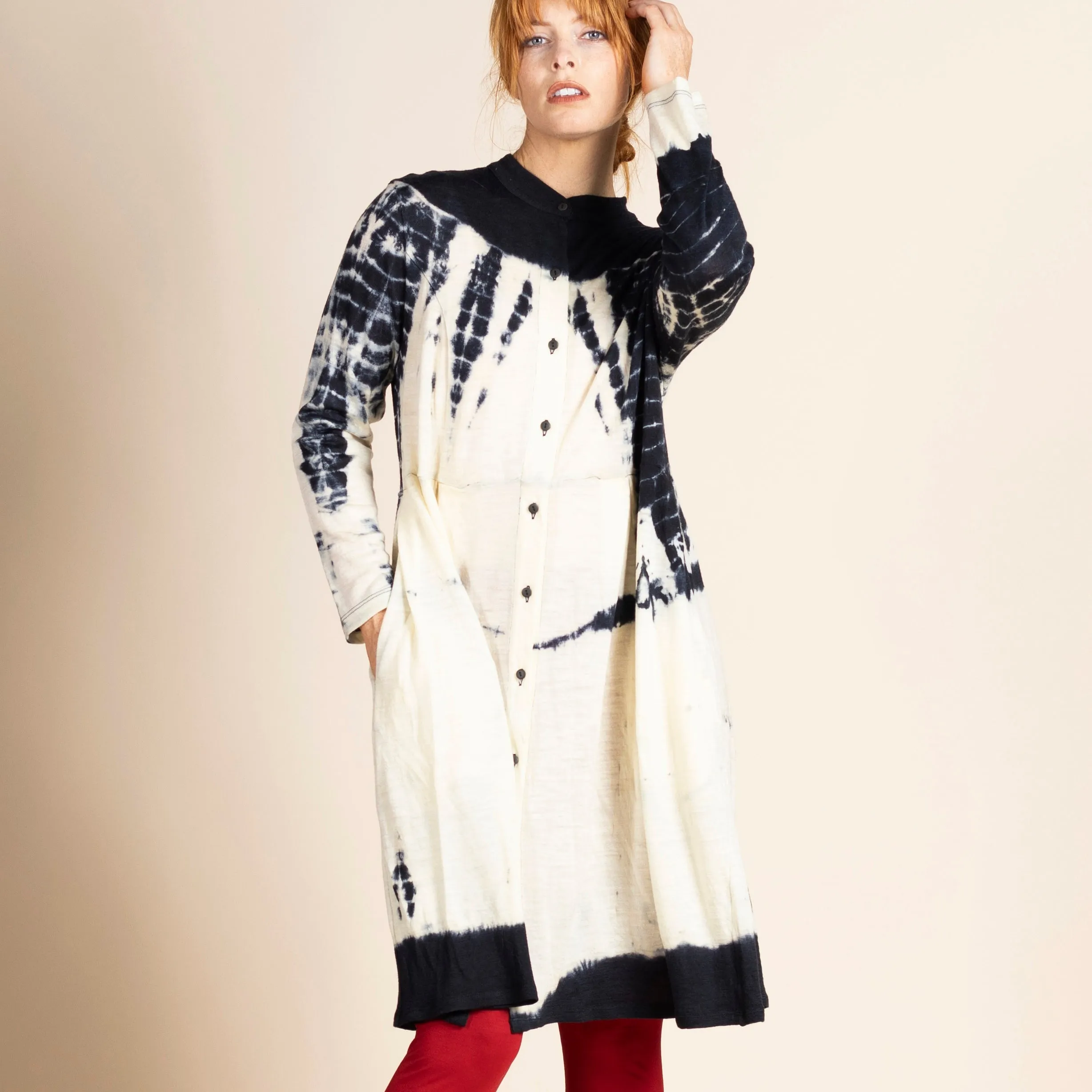 wool jersey monastic coat