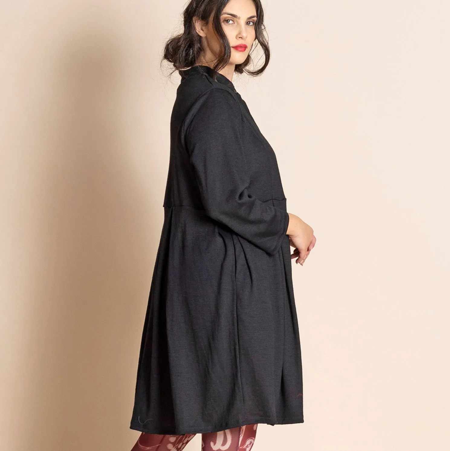 wool jersey monastic coat