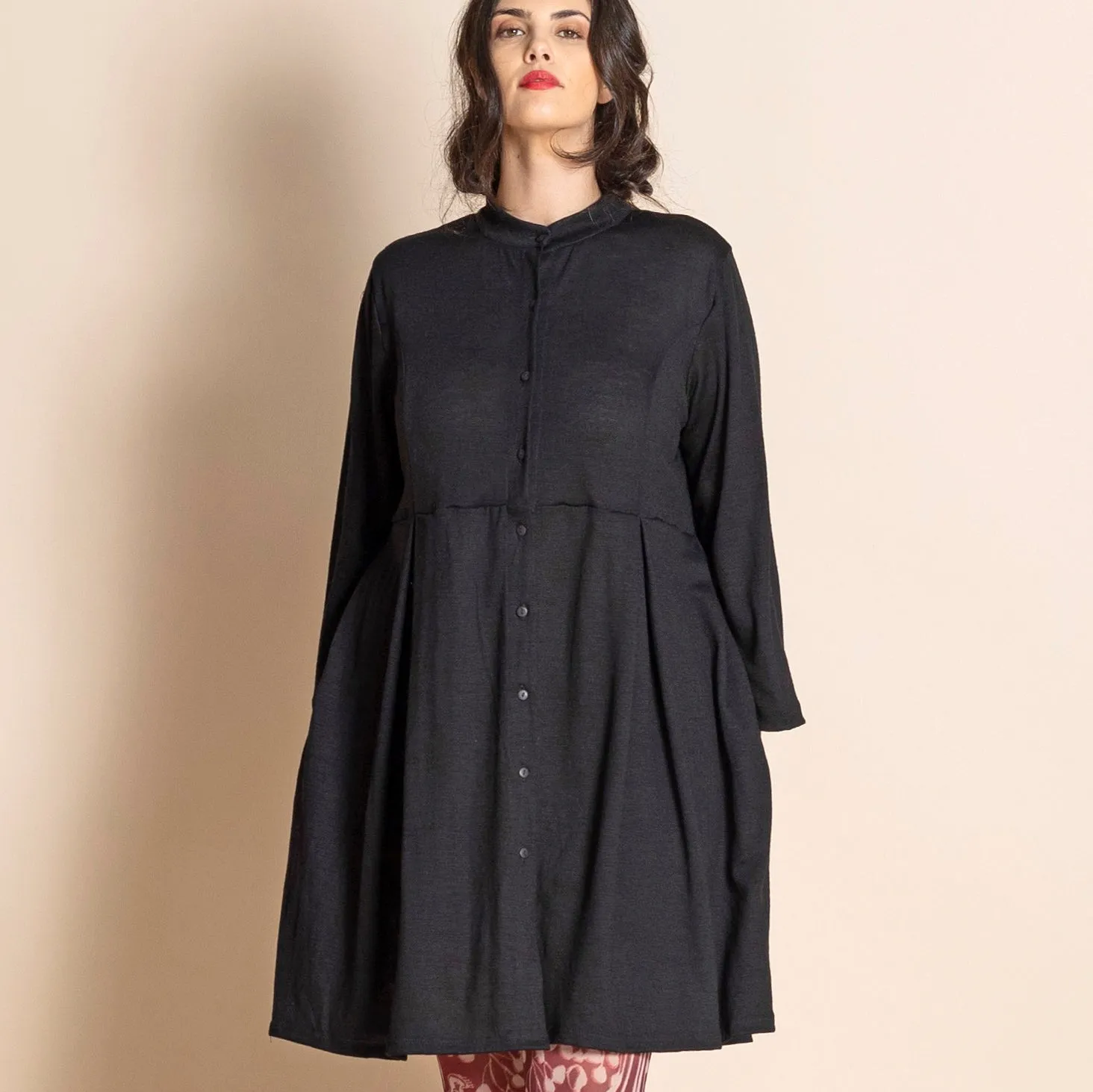 wool jersey monastic coat