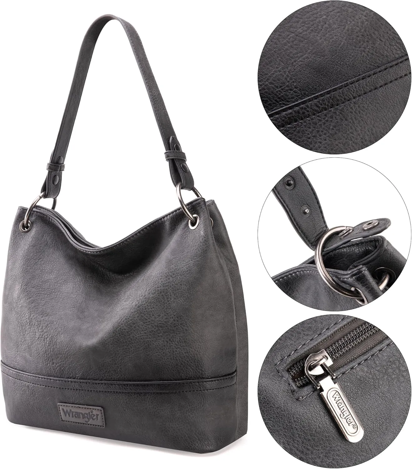 Wrangler Hobo Bags for Women Vegan Leather Top Handle Shoulder Purses and Handbags