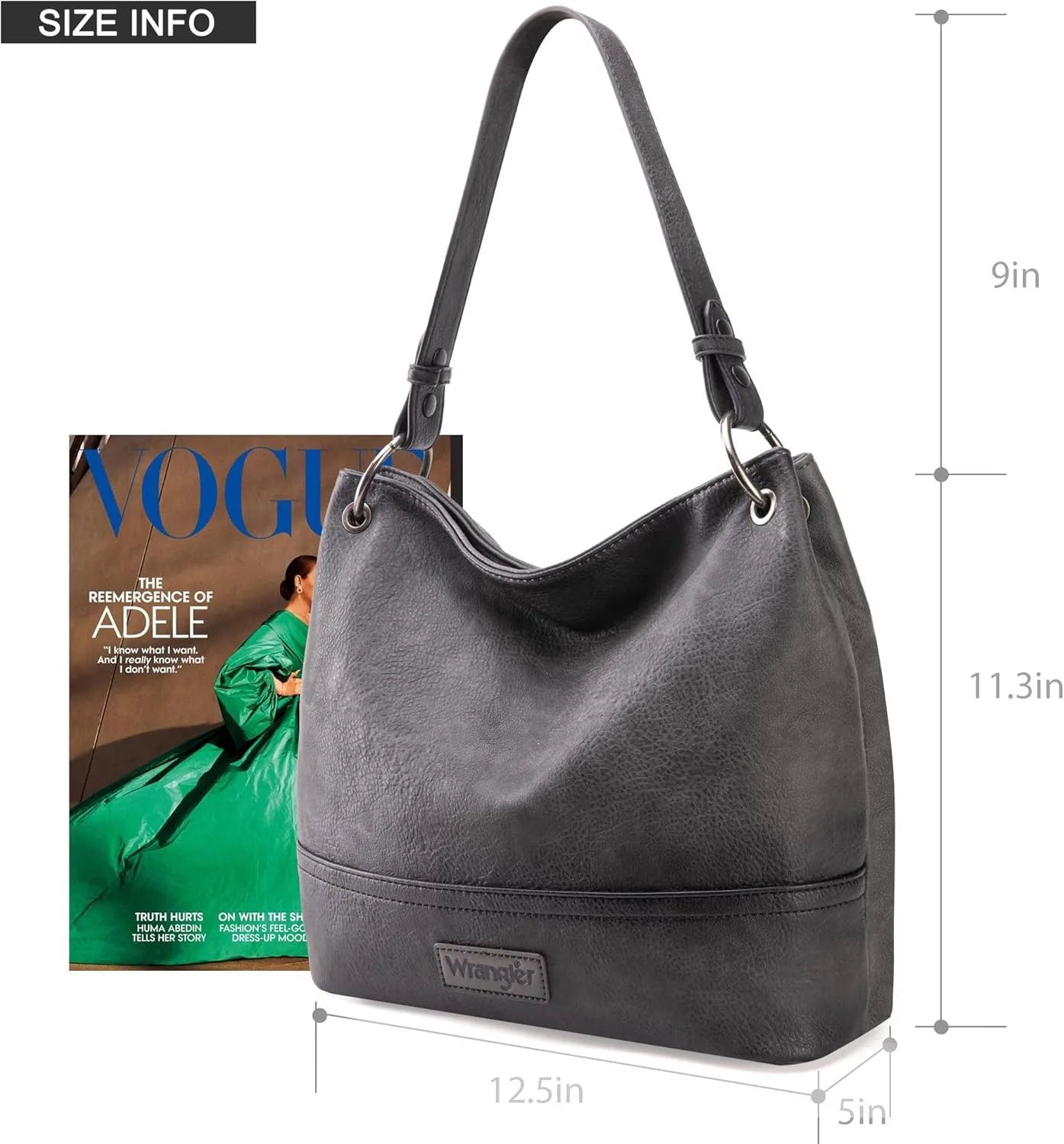 Wrangler Hobo Bags for Women Vegan Leather Top Handle Shoulder Purses and Handbags