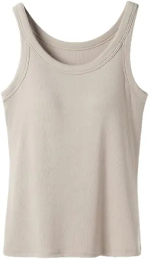 Wvapzxx Ribbed Bra Tank Top For Women Sleeveless Sexy Casual Camisole Singlet Vest