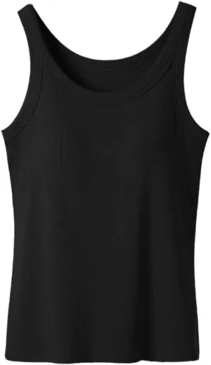 Wvapzxx Ribbed Bra Tank Top For Women Sleeveless Sexy Casual Camisole Singlet Vest