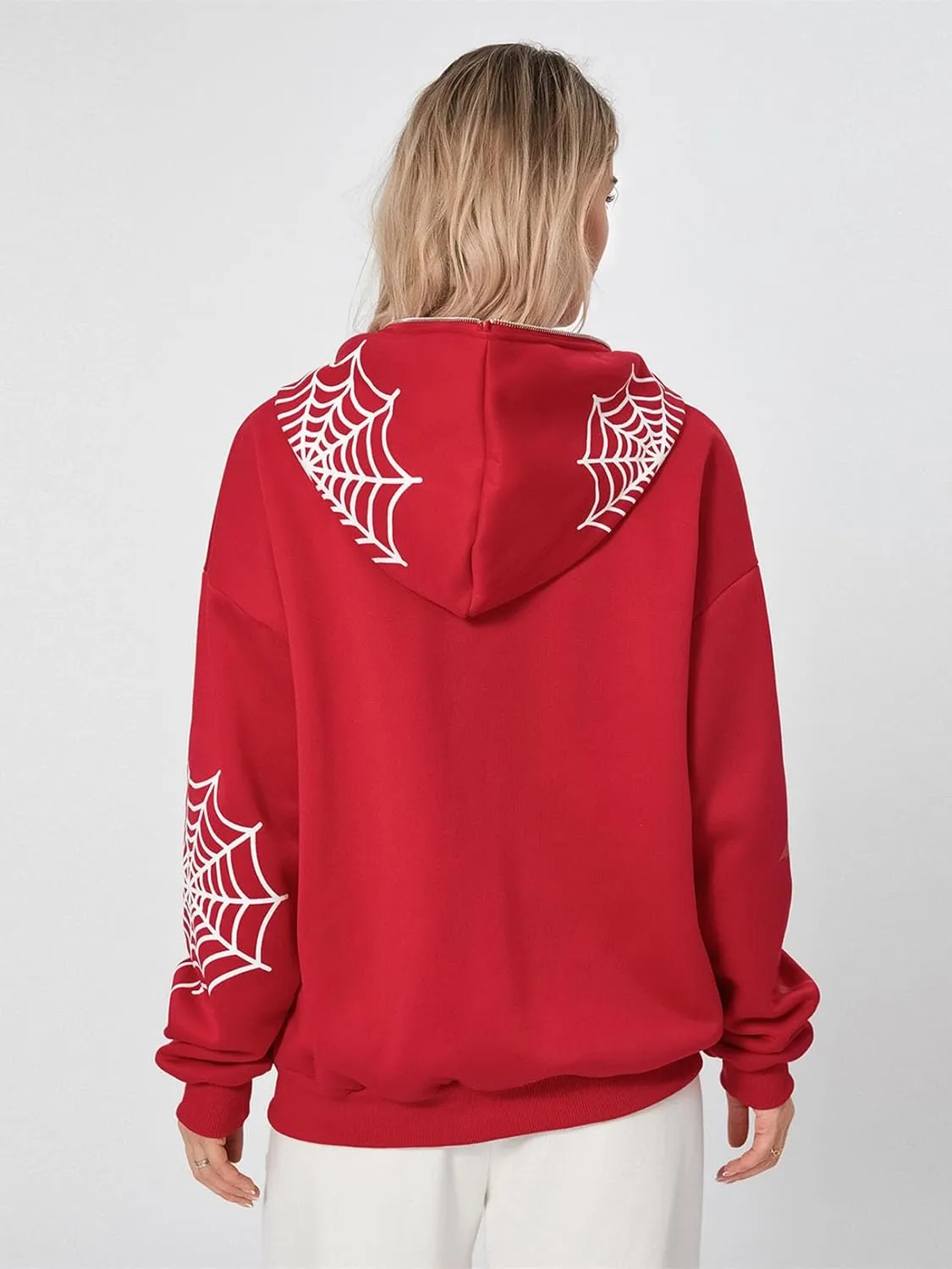 Y2k Full Zip Up Hoodies for Women Men Oversized Skeleton Graphic Over Face Sweatshirt Goth Punk Hip Hop Jacket Coat