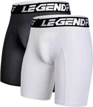 Youth Boys Baseball Compression Underwear w/Cup Pocket(NO Cup) Protective Athletic Shorts Football - 2 Pack