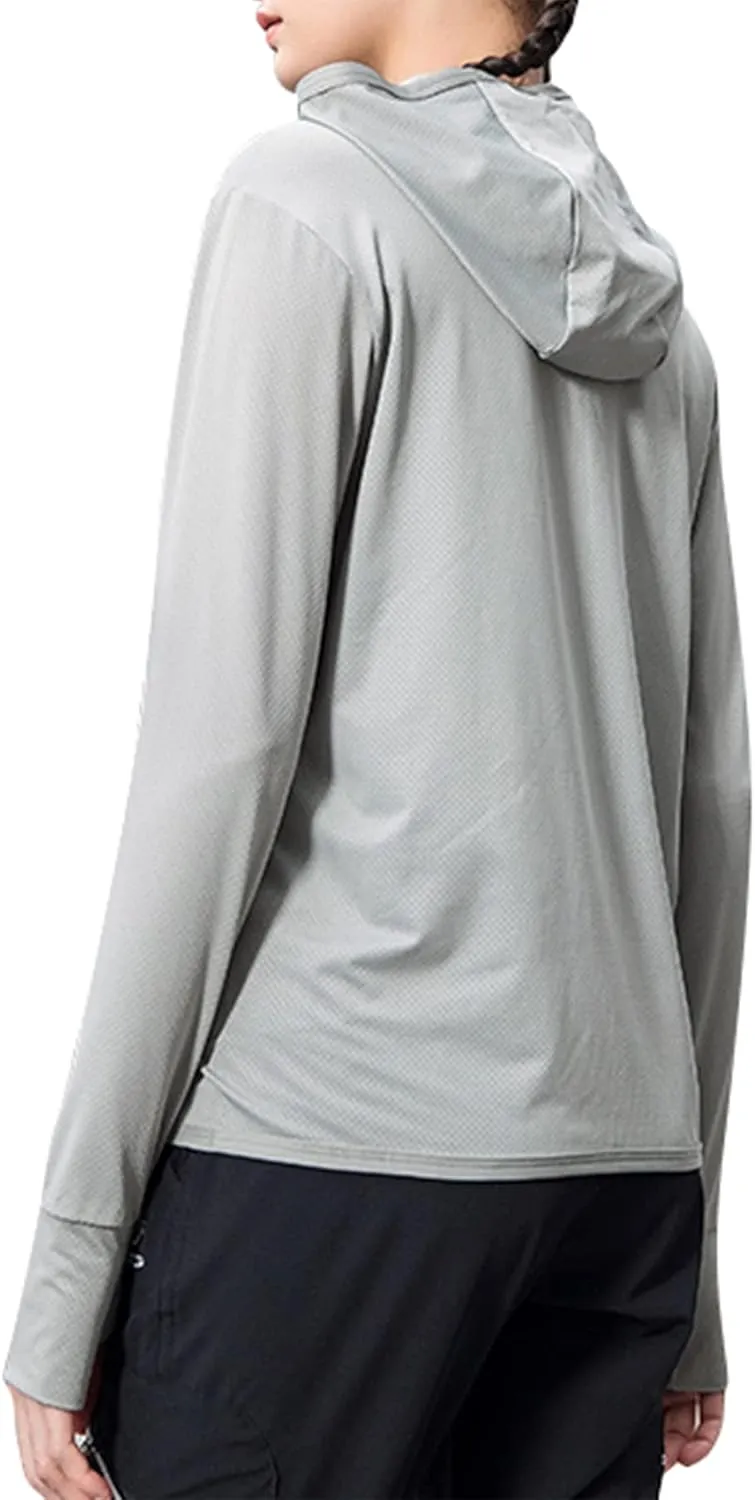 Zando UPF 50  Sun Protection Clothing Women Quick Dry Lightweight Zip Up UV Jacket Hiking Running Outdoor Performance