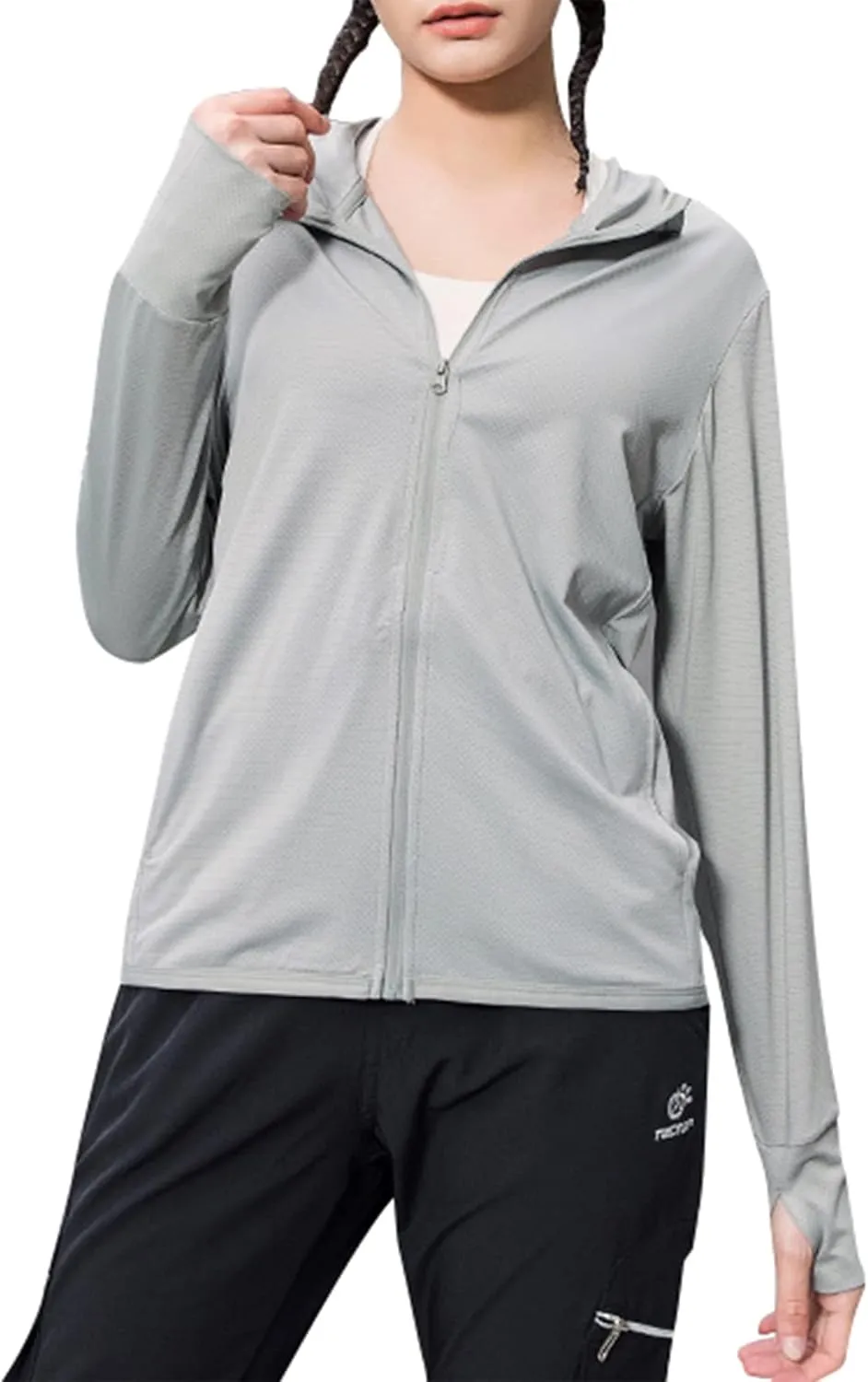 Zando UPF 50  Sun Protection Clothing Women Quick Dry Lightweight Zip Up UV Jacket Hiking Running Outdoor Performance