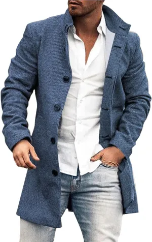ZYXTIM Men's Floral Pattern Printed Trench Coat Double Breasted Notched Collar Long Jakcets Fashion Casual Business Overcoat