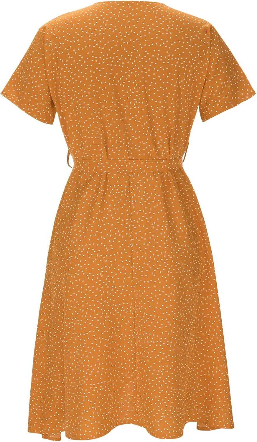 ZYXTIM Women's Elegant V Neck Summer Boho Dress Floral Print Short Sleeve Elastic Waist Flowy Dress Travel Vacation Outfits